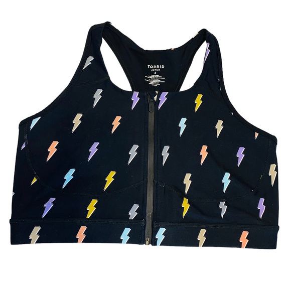 TORRID LOW IMPACT WIRELESS ZIP FRONT ACTIVE SPORTS BRA SIZE 2 PLUS - Picture 5 of 7